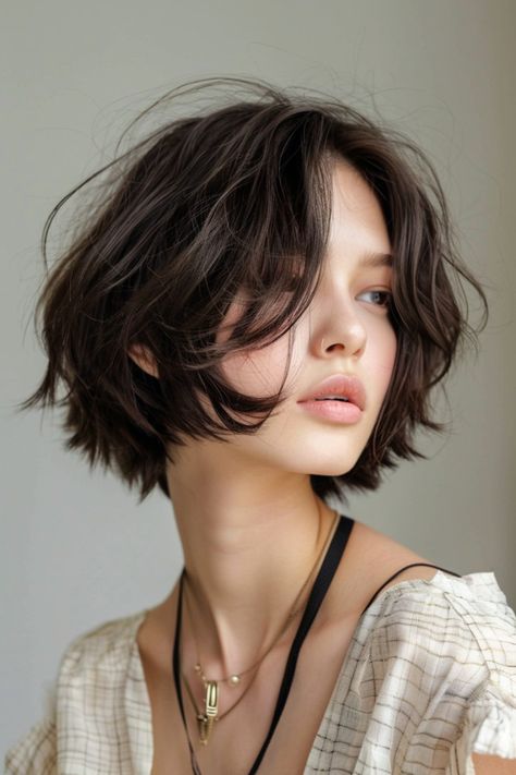 Short Hair Not Styled, Cute Short Hair Cuts For Women, Women’s Short Hair Styles, French Bob No Fringe, French Bob Asian Hair, Hair Styles For Short Hair Women, Short Hair Woman Aesthetic, Haircut Short Hair Women, Women S Haircut Short