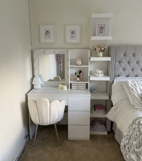 Ikea White, Wall Shelf Unit, White Shelf, White Room Decor, Luxury Room Bedroom, Classy Bedroom, Dekorasi Kamar Tidur, Shelf Rack, Room Redesign