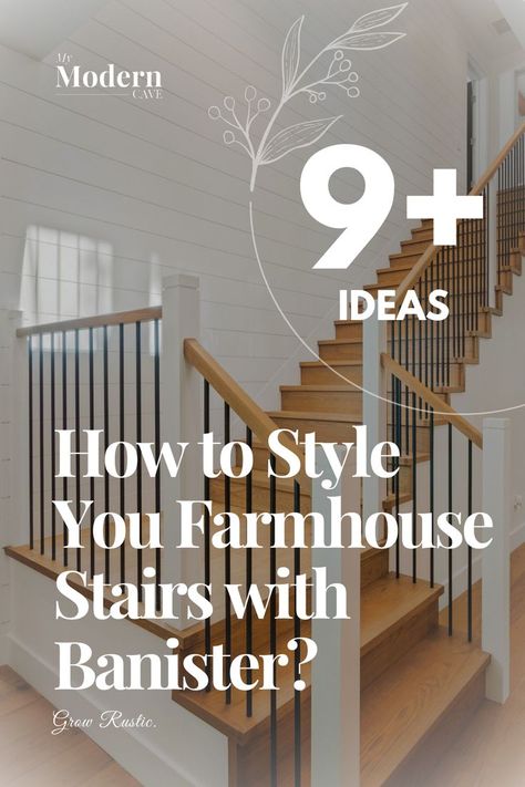 Make a Statement: 9 Farmhouse Banisters That Add Style and Functionality
Say goodbye to boring staircases and hello to stylish functionality! These farmhouse banisters are not only beautiful but also serve as sturdy support for every step you take. Explore these trendy designs that effortlessly combine style and practicality – it's time for a banister upgrade!

Elevate the look of your home by trying out one of these incredible farmhouse banister ideas today! Farmhouse Baluster Ideas, Banisters And Railings Makeover Wood, Modern Farmhouse Banister Railings, Farmhouse Style Staircase, Rustic Banister Ideas, Banister Decorations Everyday, Farmhouse Bannisters, Banister And Railing Ideas, Interior Stair Railing Ideas Farmhouse