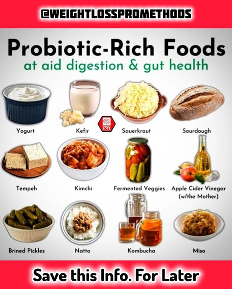 🌱 Boost Your Gut Health with Probiotic-Rich Foods! 🌱 Did you know that a healthy gut is key to better digestion, a stronger immune system, and even weight loss? 🥗 Incorporating probiotic-rich foods into your diet can significantly enhance your digestive health, promoting a balanced gut microbiome. From yogurt and kefir to kimchi and sauerkraut, these foods are power-packed with good bacteria that aid digestion and improve overall health. ✨Swipe through these options and find ways to inc... Pre And Probiotic Foods, Gut Microbiome Foods, Gut Microbiome Diet, Microbiome Foods, Gut Bacteria Food, Microbiome Diet, Good For Digestion, Healthy Liver Diet, Fermented Kimchi