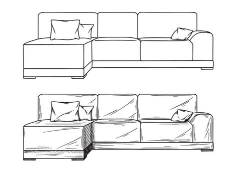 Interior sketch drawing line Vectors, Photos and PSD files | Free Download Couch Sketch Design, Sofa Drawing Reference, Chair Side View Drawing, How To Draw A Sofa, How To Draw A Couch, Bed Drawing Sketches, Couch Drawing Reference, Table Drawing Sketch, Couch Sketch