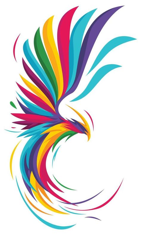 Colorful style phoenix vector character illustration Illustrator Art Vector, Vectorial Art, Phoenix Illustration, Illustrated Birds, Vector Character Illustration, Phoenix Vector, Vector Painting, Vector Illustration Art, Coreldraw Design