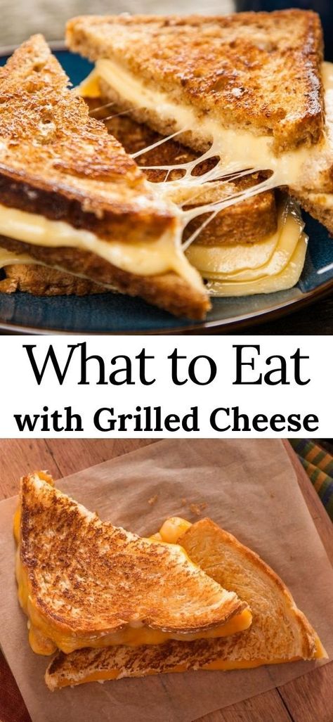 Tasty and simple grilled-cheese sandwiches are one of the ultimate comfort foods. Here are 30 easy sides for grilled cheese! Sides For Grilled Cheese, Grilled Cheese Sides, Gluten Free Grilled Cheese, Grilled Cheese Party, Grilled Cheese Bar, Easy Grilled Cheese, Fancy Grilled Cheese, Ultimate Grilled Cheese, Grilled Ham And Cheese