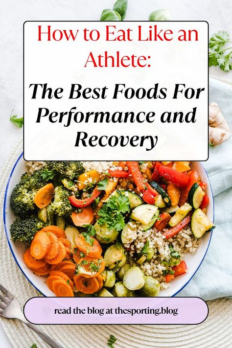 "Discover the winning formula for athletic success! 🏋️‍♂️🍽️ Learn how to eat like an athlete with our guide to the best foods for peak performance and rapid recovery. From nutrient-packed meals to optimal snacks, this comprehensive guide has you covered. Fuel your body the right way and unlock your full potential on the field, track, or gym. 🚴‍♀️🥗 Elevate your game with our expert tips on athlete nutrition. #AthleteFuel #PerformanceNutrition #FitnessFuel #RecoveryFood #EatLikeAnAthlete" Workout Recovery Food, Food For Fitness, Athlete Meal Plan, Field Meals, Athlete Food, Athlete Nutrition, Recovery Food, Simple Nutrition, Sports Website