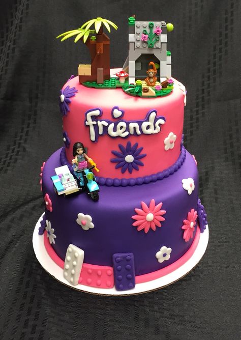 Lego Friends cake Lego Friends Cake Topper, Lego Friends Birthday Cake, Lego Friends Cake, Lego Friends Birthday Party, Lego Friends Birthday, Lego Friends Party, Friends Birthday Cake, Lego Birthday Cake, Friends Cake