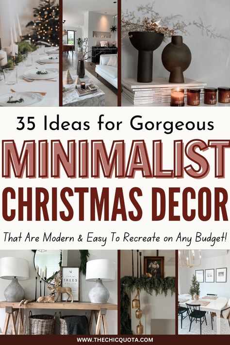 Minimalist Christmas Decor: 35 Beautiful Ideas For A Modern Holiday Look in 2024 - The Chic Quota Modern Kitchen Christmas Decor, Tasteful Christmas Decor, Minimalist Christmas Decorations, Modern Boho Christmas Decor, Minimalist Christmas Decor Ideas, Modern Table Centerpieces, Minimalist Holiday Decor, Holiday Living Room Decor, Christmas Fireplace Mantels