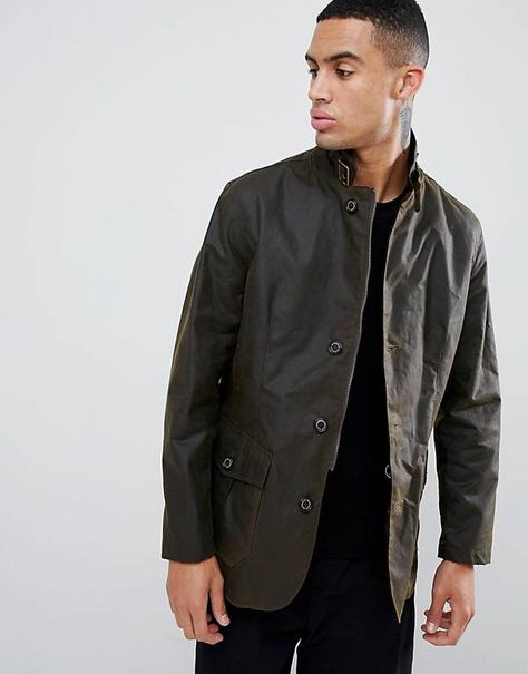 Barbour Lutz wax jacket in green Wax Jacket, Wax Jackets, Men's Outerwear, Mens Outerwear, Asos, Wax, Nike, Mens Tops, Green