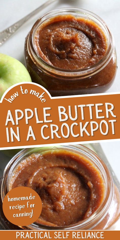 Apple Butter Recipes, Crockpot Apple Butter Recipe, Canning Apple Butter, Homemade Apple Butter Recipe, Canning Fruit Recipes, Make Apple Butter, Crockpot Apple Butter, Canning Apples, Crockpot Apple