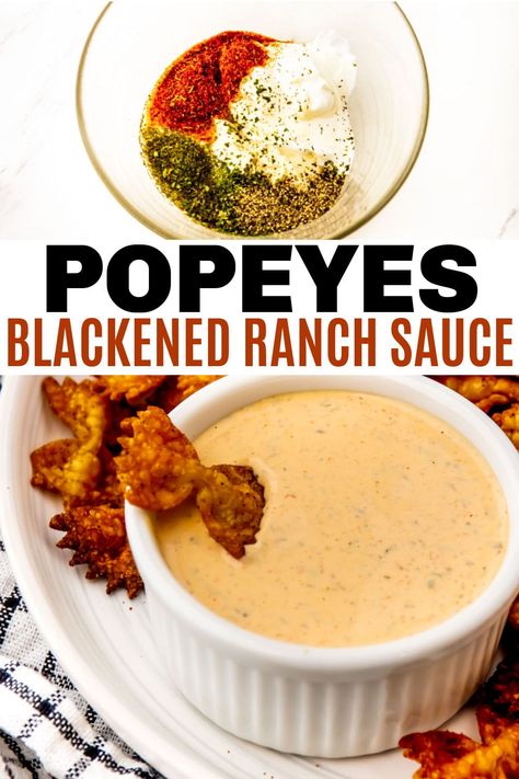 Popeyes Blackened Ranch Sauce (copycat) - Life is Sweeter By Design Ranch Aioli Recipe, Everything Sauce Recipe, Royal Farms Chesapeake Sauce Recipe, Uncle Remus Sauce Recipe, Spicy Ranch Dipping Sauce, Popeyes Sauce Recipe, Popeyes Blackened Ranch Recipe, Come Back Sauce Recipe, Copycat Popeyes Gravy