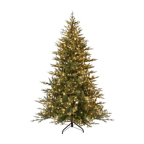 7.5 ft. Puleo International Balsam Fir Pre-Lit Artificial Christmas Tree Christmas Tree Clear Lights, Fir Christmas Tree, Classic Christmas Tree, Pre Lit Christmas Tree, Real Christmas Tree, Christmas Central, Pine Branch, Metal Tree, Artificial Tree