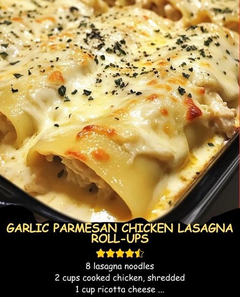 Chicken Lasagna Roll Ups, Creamy Garlic Parmesan Chicken, Chicken Lasagna Rolls, Society Garlic, Lasagna Roll Ups, Best Macaroni Salad, Favorite Pasta Recipes, Lasagna Roll, Lasagna Rollups