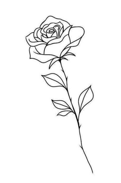 Tiny rose stencil tattoo Rose Stencil Tattoo, Rose Tattoo Outline, Rose Outline Tattoo, Flower Tattoo Stencils, Rose Tattoo Stencil, Simple Rose Tattoo, Simple Flower Tattoo, Rose Outline, Rose Flower Tattoos