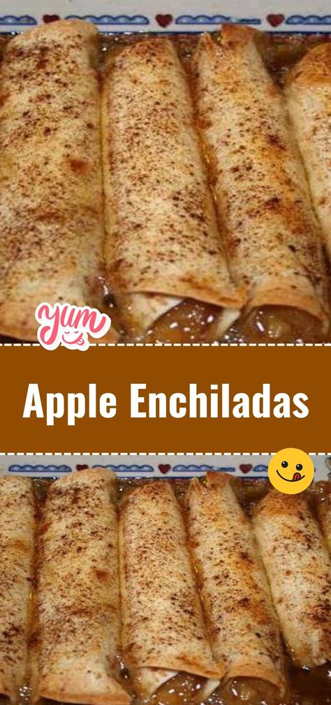 Transform your apples into a delectable dessert! These Apple Enchiladas are a sweet, cinnamon-infused treat that'll satisfy your sweet tooth. #AppleDessert #CinnamonLove #SweetTreats Apple Enchiladas Recipe, Apple Pie Filling Desserts, Apple Enchiladas, Apple Pie Enchiladas, Tortilla Dessert, Apple Pie Filling Recipes, Crepes Recipe, Sweet Crepes, Pie Filling Recipes