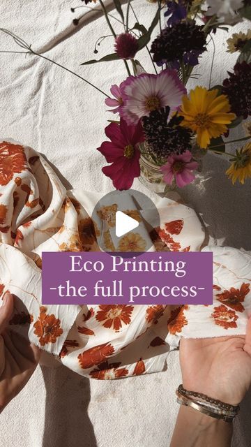 Jamie Young - Natural Dye Educator on Instagram: "A coreopsis eco print sampler. 🌼  A few folks have asked for example prints of the different varieties of coreopsis flowers so I made this eco print sampler with the 5 varieties they are currently blooming in my garden. 🌿✨  1. Plains coreopsis 2. Incredible Swirl  3. Lance Leaf 4. Red & gold uptick 5. Sterntaler  For this sampler, I worked with bamboo silk, mordanted with method 3 from my online ‘Printing with Flowers & Leaves’ course. ✨This is the last weekend to receive 50% off with code SPRING50✨ 👉🏼Comment LINK & I’ll send the info straight to your inbox.   The ecoprinting process involves laying the mordanted fabric onto a barrier, arranging the flowers on top, rolling the ensemble onto a dowel, and steaming it to transfer the natur Printing With Flowers, Plains Coreopsis, Eco Printing Tutorial, Diy Dye Clothes, Eco Printing Textiles, Eco Dyeing Fabric, Natural Dyeing Techniques, Diy Tie Dye Designs, Tie Dye Patterns Diy