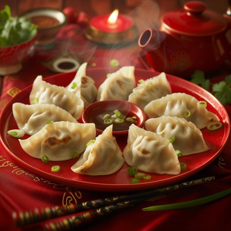 Jiaozi for Prosperity Chinese New Year Dumplings, Chili Oil Dumplings, Lunar New Year Dumplings, Crystal Dumplings, Meat Dumplings Chinese, Boiled Dumplings Chinese, Dumpling Festival, Chinese Dumplings, Ancient China