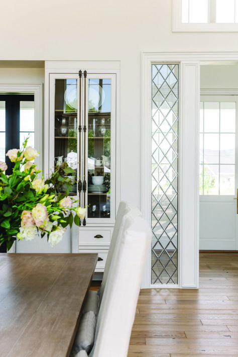 Glass cabinet, China hutch, Bronze hardware Alpine Kitchen, Dining Room Built In, Built In China Cabinet, Southern Interior, Utah Style, Cambridge House, Modern Colonial, Home Hall Design, Kitchen Remodel Design