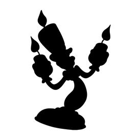 Beauty and the Beast - Lumiere Stencil Disney Characters Silhouettes, Beast Silhouette, Silhouettes Disney, Beauty And The Beast Silhouette, Halloween Pumpkin Templates, Disney Silhouette Art, Beauty And Beast Birthday, Disney Pumpkin Carving, Pumpkin Patterns