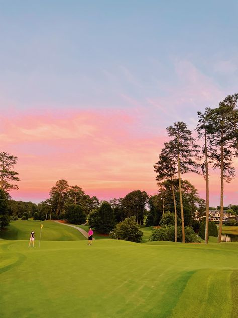 Golf Course, Lush, Natural Beauty, Golf, Green, Pink