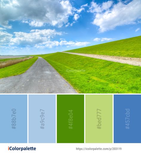 Color Palette ideas from 3434 Grass Images | iColorpalette Grass Green Color Palette, Daylight Reference, Grass Color Palette, Landscape Color Palette, Florida Porch, Grass Images, Sky Color Palette, Landscape Palette, Lost Passport