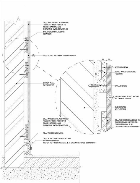 I've design the following detail for Varies Acoustic wall cladding for a interior project Wood Wall Section Detail, Wooden Details Interior Design, Cladding Wall Exterior, Wood Cladding Details Drawing, Interior Construction Details, Interior Cladding Wall Design, Wall Panel Detail Drawing, Cladding Walls Interior, Wall Acoustic Panels Design