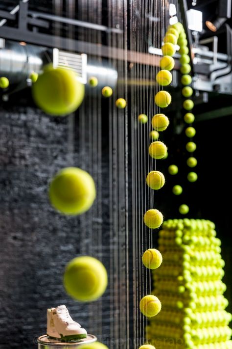 Sports Exhibition Design, Tennis Locker Room, Tennis Court Design, Tennis Artwork, Nike Retail, Tennis Academy, Warehouse Project, Tennis Store, Indoor Tennis