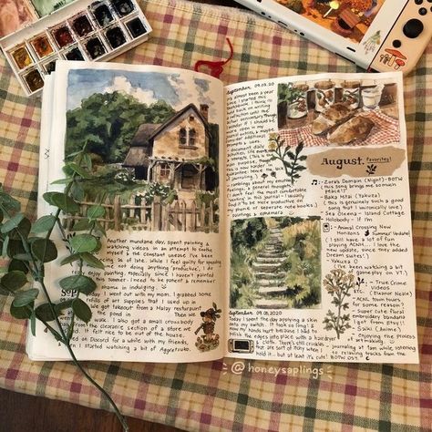 Floral Journal, Travel Journal Scrapbook, Bulletin Journal Ideas, Art Journal Therapy, Diary Ideas, My Sketchbook, I Apologize, Gcse Art, Journal Aesthetic