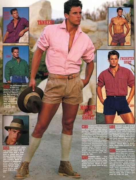 1986 International Male Holiday Catalog Moda Z Lat 70., 1980s Mens Fashion, 80s Mens Fashion, 80s Fashion Men, 1980s Fashion Trends, Moda Grunge, Fashion 1980s, 80s Men, Fall Fashion Skirts