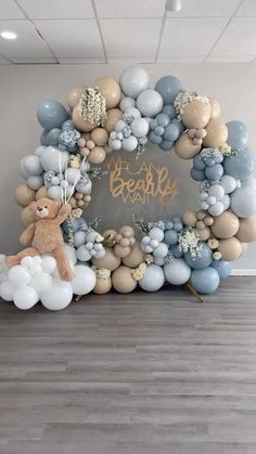 Teddy Bear Circle Balloon Arch, Babyshower Ideas Baby Boy, Babyshower Decoration For Boys, Newborn Balloons Decoration, Boy Babyshower Decoration Ideas, Babyshower Boy Theme Decoration, I Can Barely Wait Baby Shower Boy, Boy Babyshower Ideas