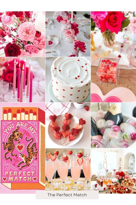 Bridal Shower Ideas Brunch Valentines Day, All You Need Is Love Bridal Shower Theme, Pink Vintage Bridal Shower Ideas, Hearts Bachelorette Party, Heart Themed Bridal Shower Ideas, Vday Themed Party, Cupid Theme Bachelorette Party, Showered With Love Bridal Shower Theme, February Wedding Shower Themes