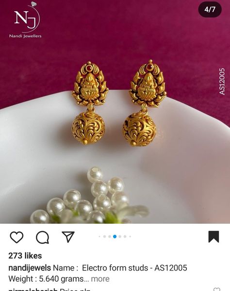 Daily Wear Buttalu Gold, 3 Gram Gold Earrings Design, New Model Ear Rings, Small Buttalu Earrings Gold Daily Wear, Gold Buttalu In 5 Grams, 2gms Gold Earrings, Antique Studs Gold, Gold Ear Rings Designs Daily Wear, Small Ear Rings Gold