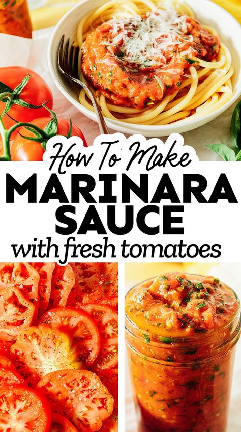 Homemade Marinara Sauce With Fresh Tomatoes Marinara Sauce With Fresh Tomatoes, Fresh Tomato Marinara Sauce, Fresh Tomato Sauce Recipe, Sauce With Fresh Tomatoes, Homemade Marinara Sauce, Pasta Sauce Homemade, Fresh Tomato Sauce, Marinara Sauce Homemade, Tomato Pasta Sauce