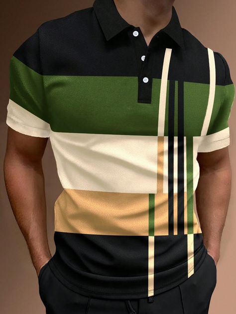 Business Casual Summer, Polo Shirts For Men, Printed Polo Shirts, Sleek Style, Vintage Clothing Men, Polo Golf, Striped Polo Shirt, Simple Shirts, Shirts For Men