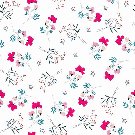 Small cute pink flower seamless pattern | Premium Vector #Freepik #vector #seamless-floral #seamless-flower #leaf-pattern #flower-pattern Flower Pattern Design Prints, Surface Pattern Design Inspiration, Flower Seamless Pattern, Flower Print Pattern, Fabric Paint Designs, Pattern Design Inspiration, Flower Pattern Design, Flower Art Images, Vector Flowers