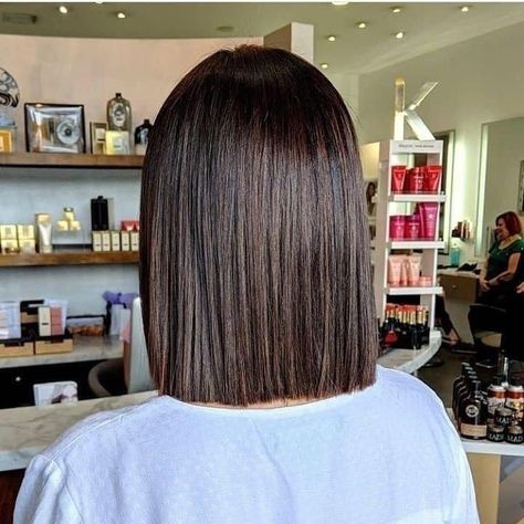 Slash Haircut, Short Shoulder Length Hair, Rebonded Hair, One Length Haircuts, One Length Hair, Sleek Short Hair, Lob Hairstyle, Short Straight Hair, Haircuts Straight Hair