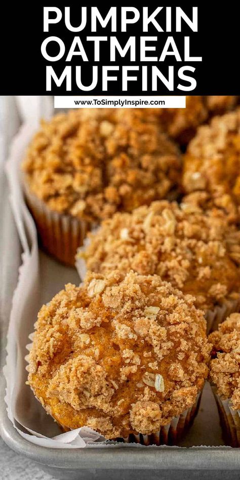 Easy Pumpkin Oatmeal, Homemade Pumpkin Muffins, Pumpkin Oatmeal Muffins, Best Pumpkin Muffins, Fluffy Muffins, Oatmeal Muffin Recipes, Pumpkin Muffins Easy, Simple Baking, Pumpkin Muffin Recipes