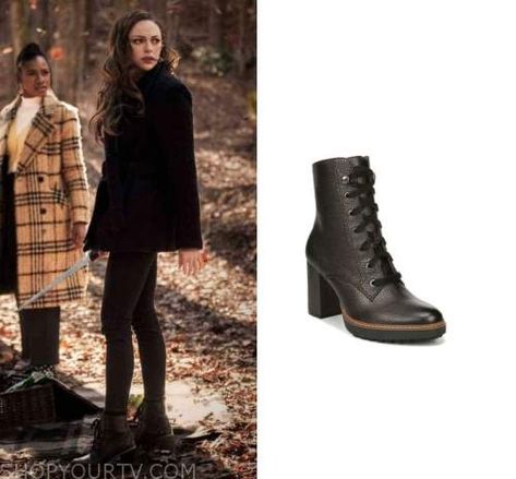 Outfits With Lace Up Boots, Legacies Outfits, Vampire Diaries Outfits, Legacy Tv Series, Worn On Tv, Black Lace Up Boots, Serena Van, Wardrobe Clothes, Hope Mikaelson