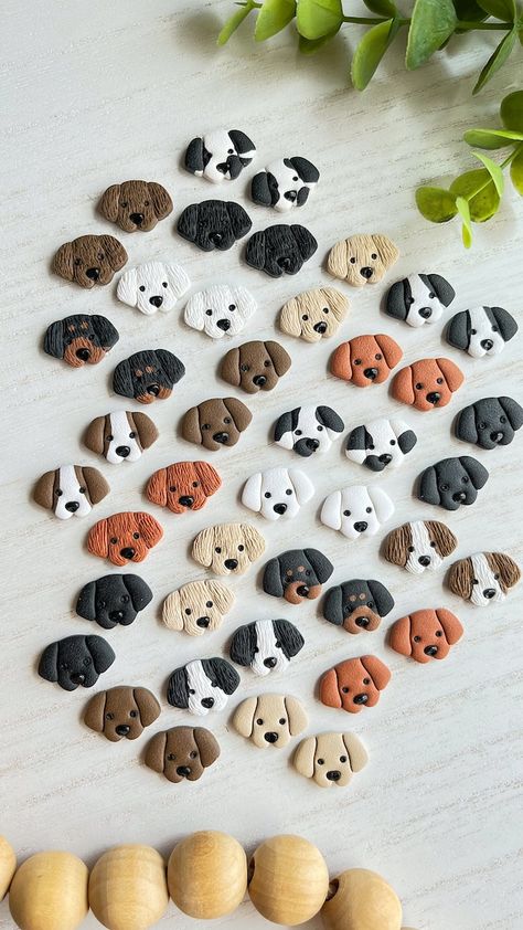 WanderingCalicoClay - Etsy Australia Dog Polymer Clay Earrings, Dog Clay Earrings, Polymer Clay Dog, Pet Earrings, Polymer Clay Kunst, Clay Dog, Polymer Clay Magnet, Easy Polymer Clay, Plant Earrings