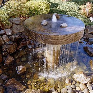 Diy Zen Garden, Fountain Ideas, Concrete Fountains, Outdoor Water Features, Garden Water Feature, Diy Garden Fountains, Pond Fountains, Backyard Water Feature, Waterfalls Backyard