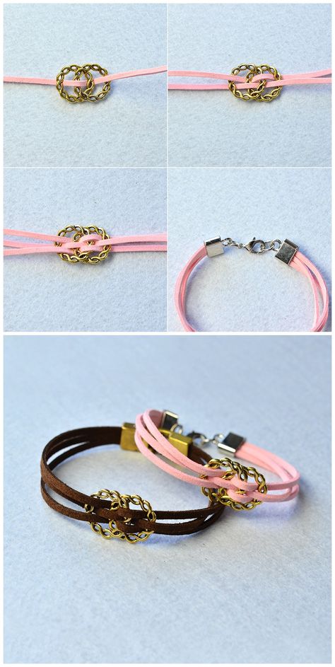 Suede Bracelet Diy, Jewelry Diy Ideas, Cord Bracelet Diy, Leather Bracelet Tutorial, Making Jewelry For Beginners, Suede Jewelry, Suede Bracelet, Leather Jewelry Diy, Cord Jewelry