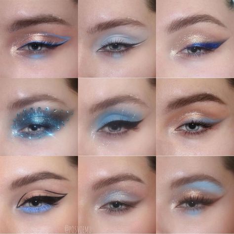 Face Charts, Baby Blue Eyeshadow, Maquillage On Fleek, Make Up Tutorials, Swag Makeup, Ethereal Makeup, Makijaż Smokey Eye, Edgy Makeup, Makeup Eye Looks