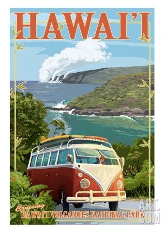 Travel Ad Posters for the Nostalgic Beach Enthusiast! http://beachblissliving.com/beach-travel-art-posters-prints/ Deco Surf, Hawaii Art, Hawaii Volcanoes National Park, Hawaii Volcano, Hawaii Surf, Volcano National Park, Retro Travel Poster, Beach Posters, Vintage Hawaii