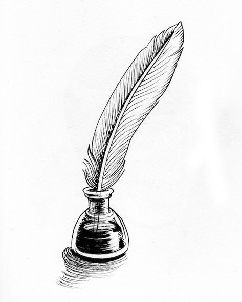 Photo quill pen and bottle of ink. ink b... | Premium Photo #Freepik #photo #ink-feather #ink-bottle #quill #feather-pen White Ink Drawing, Halloween Canvas Art, Feather Quill Pen, Feather Drawing, Quill And Ink, Bottle Drawing, Pen Tattoo, Props Concept, Quill Pen