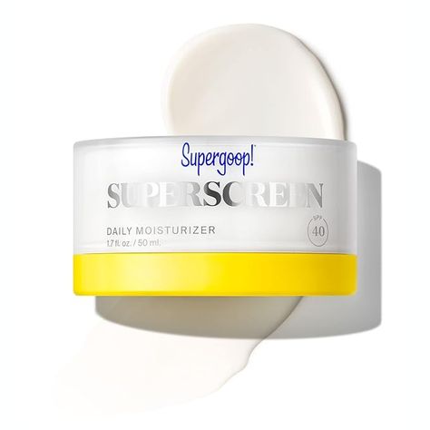 Amazon.com: Supergoop! Superscreen - 1.7 fl oz - SPF 40 PA+++ Hydrating Daily Moisturizer Sunscreen - Protection from UV Rays + Helps Filter Pollution & Blue Light : Beauty & Personal Care Moisturizer Sunscreen, Safe Sunscreen, Congested Skin, Facial Sunscreen, Body Sunscreen, Sunscreen Moisturizer, Protector Solar, Moisturizer With Spf, Mineral Sunscreen