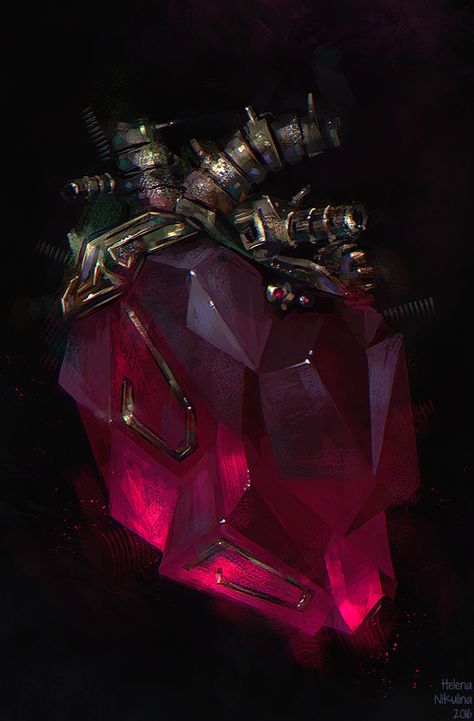 ArtStation - Heart of Lorkhan, Helena Nikulina Arcane Focus, Hardened Heart, Magic Bottles, Fantasy Props, Dungeons And Dragons Homebrew, Magic Art, 판타지 아트, Elder Scrolls, Crystal Heart