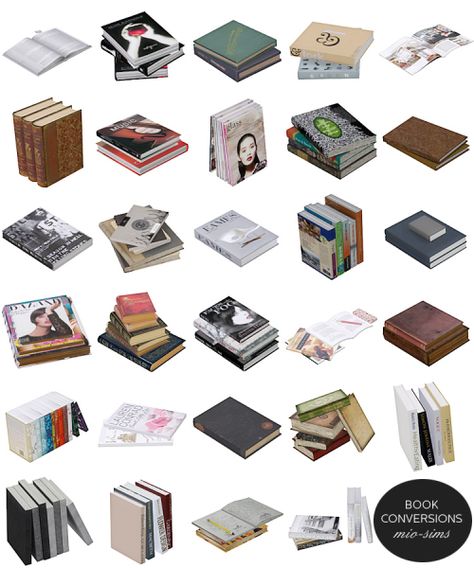 Book conversions - 29 meshes  download at mio-sims Die Sims 4, Sims 4 Bedroom, Sims 4 Clutter, The Sims 4 Packs, Sims 4 Game Mods, Sims 4 Mm Cc, Sims 4 Expansions, Sims 4 Cc Folder, Sims 4 Gameplay