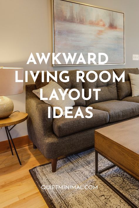 Awkward Living Room, Awkward Living Room Layout, Room Arrangement Ideas, Apartment Living Room Layout, Living Room Layout Ideas, L Shaped Living Room, Room Layout Ideas, Rectangle Living Room, Family Room Layout