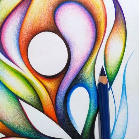 Colored Pencil Abstract Art, Inktense Pencils Art, Color Pencil Drawing Ideas Creative, Abstract Colored Pencil Art, Abstract Art Pencil, Abstract Colored Pencil, Colored Pencil Art Projects, Inktense Pencils, Abstract Pencil Drawings