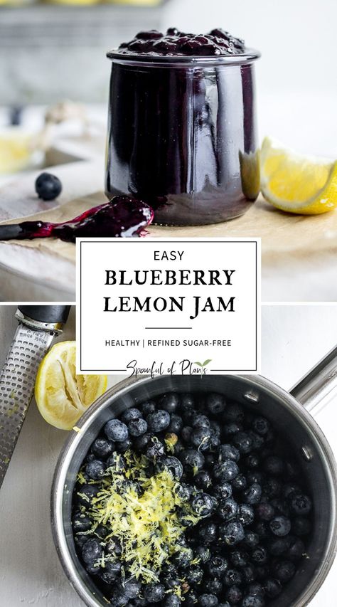 No Sugar Blueberry Jam, Blueberry Orange Jam, Blueberry Lemon Jam Canning, Easy Jams To Make, Blueberry Jelly Recipe Homemade Jams, Jams And Preserves, Blueberry Vanilla Jam, Make Your Own Jam, Healthy Blueberry Jam