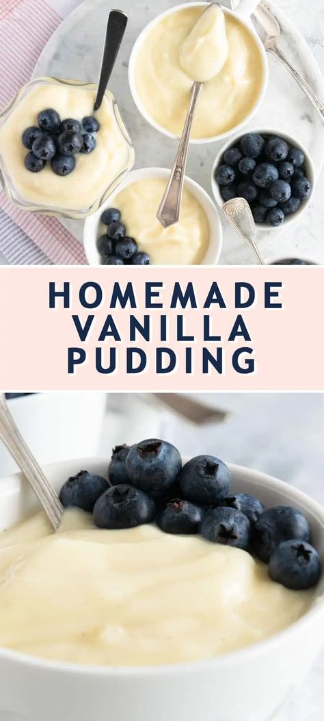 Simple Pudding Recipes, Home Made Pudding, Vanilla Pudding Recipe, Pudding Recipes Homemade, Vanilla Pudding Recipes, Homemade Vanilla Pudding, Easy Puddings, Homemade Foods, Custard Pudding