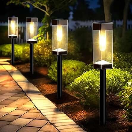 Amazon.com: Rock Garden Landscaping Backyard Ideas Solar Driveway Lights, Solar Yard Lights, Solar Path Lights, Driveway Lighting, Solar Landscape Lighting, Solar Garden Lights, Solar Pathway Lights, Pathway Lights, Outdoor Garden Lighting